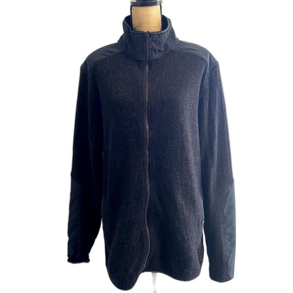Mountain Hardwear Full Zip Jacket Wool Polyester Blend Black Women's Size XL - Picture 1 of 5